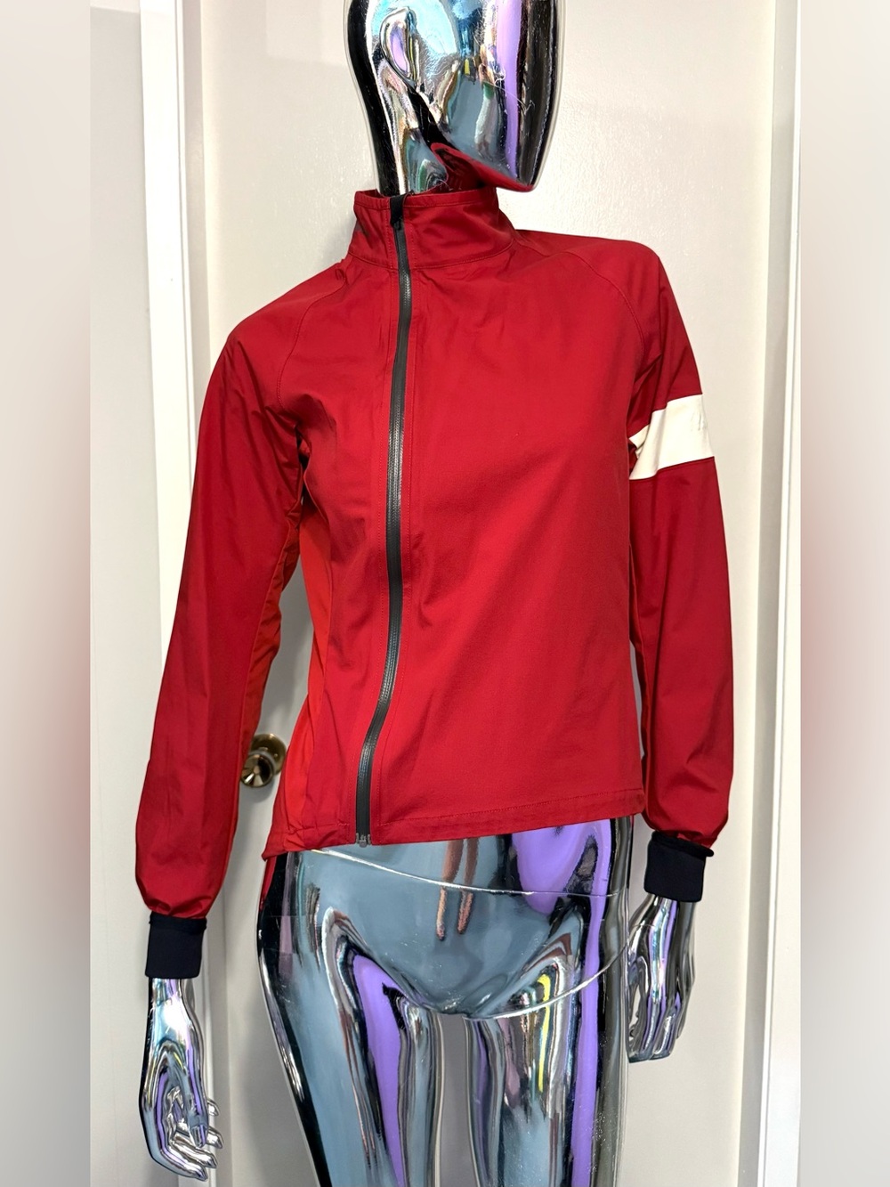 Rapha Red Diagonal Zip-Front Weather-Resistant Jacket - light weight, summer